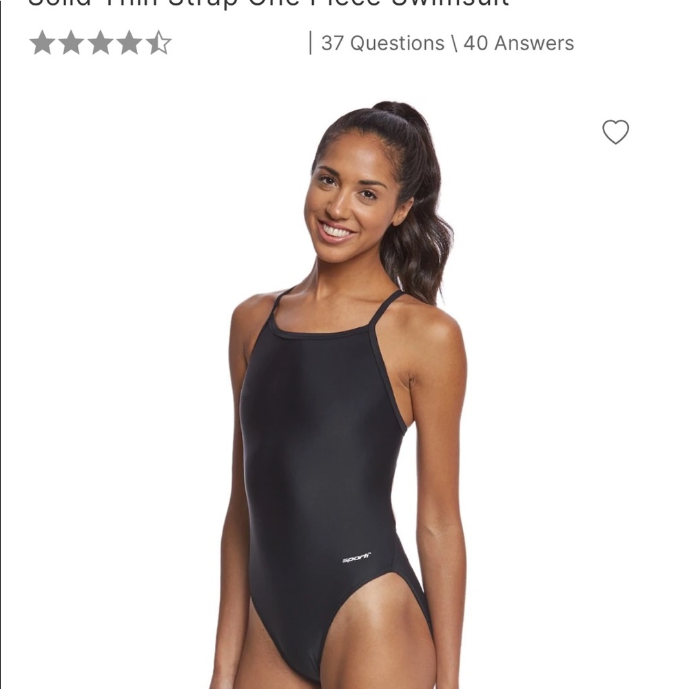 Thin strapped black Lycra swimsuit Sporti NWT 12 14